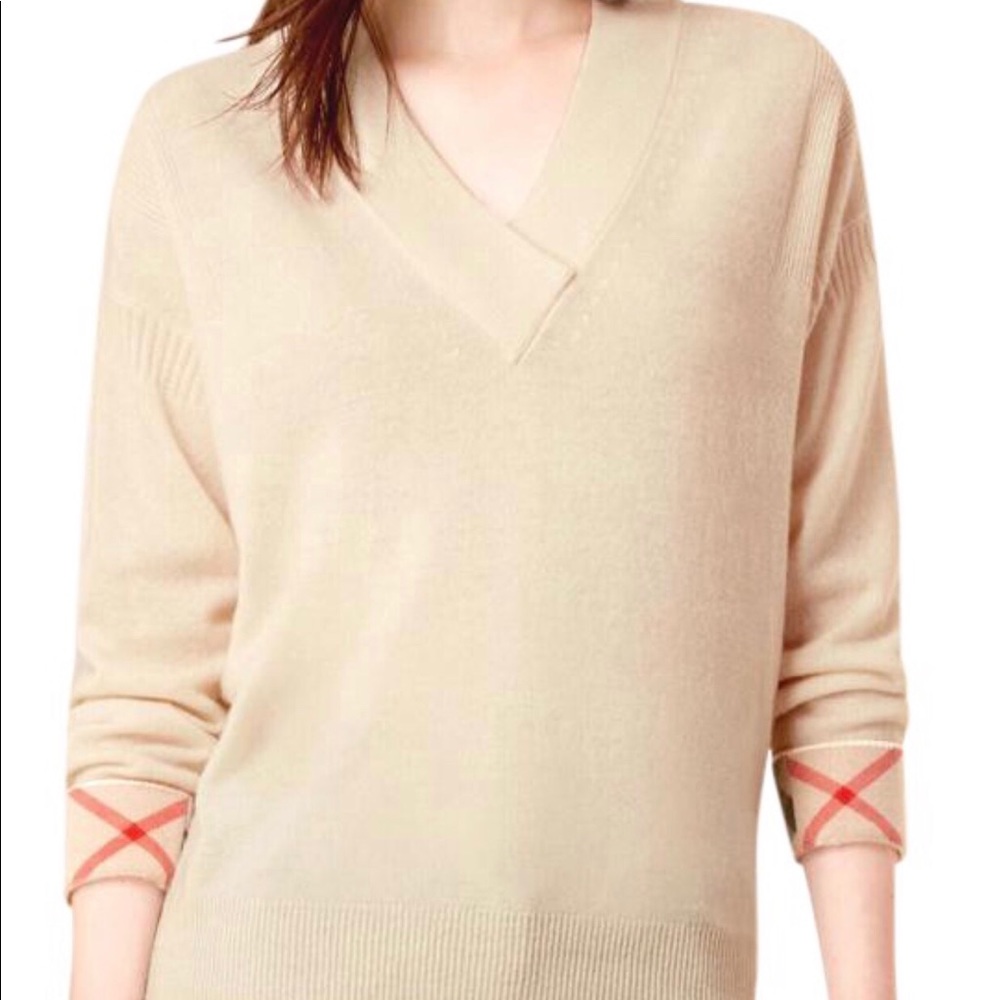 Cashmere Burberry V-Neck Sweater